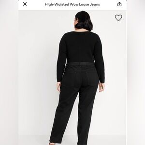 Old Navy Women's High-Rise Wow Loose Balck Jeans